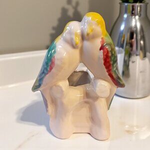 Vintage Mid-Century Lovebird Planter - 1950s Ceramic Kitsch